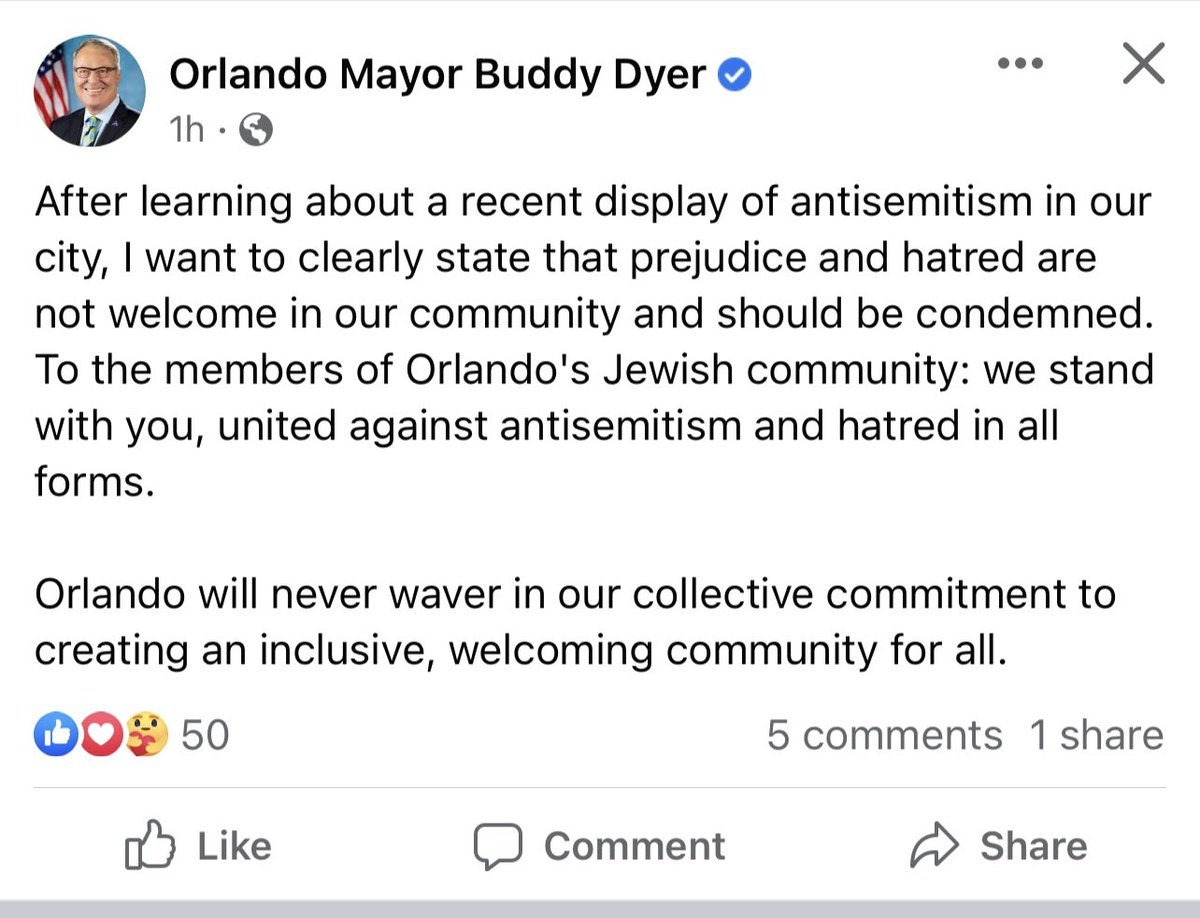 jencerasa's tweet photo. @SIfill_ The mayor did issue a statement.  Mayor Dyer is a pretty solid advocate of the entire diverse community of Orlando. https://t.co/RkVITyJ1c7