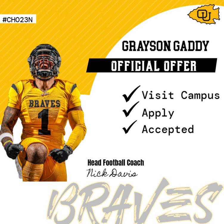 I'd like to thank <a href="/CoachHennes/">Tyler Hennes</a> &amp; <a href="/OttawaBravesFB/">Ottawa Braves Football</a> for giving me the opportunity to continue my academic and football career.