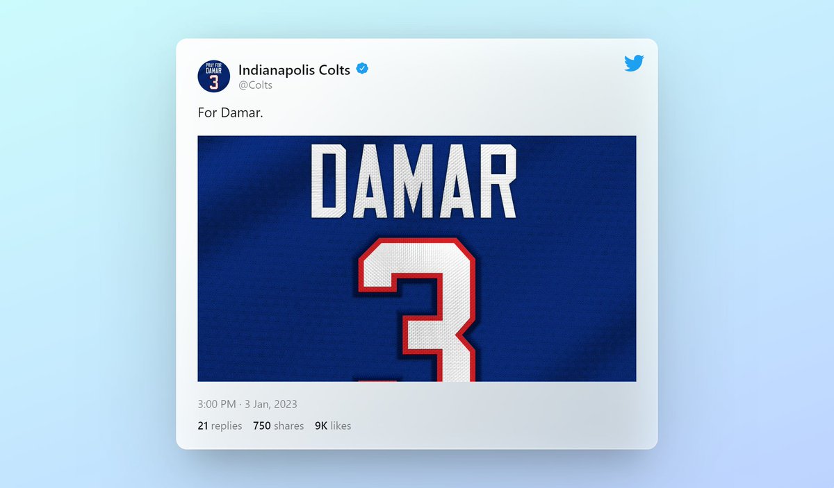 When you bring everyone together, you can ignite a movement. Get Well #DamarHamlin ❤️💙