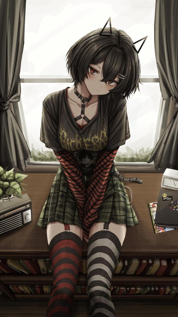 Wallpaper gothic anime girl, black hair, school uniform, an anime, anime -  free pictures on Fonwall