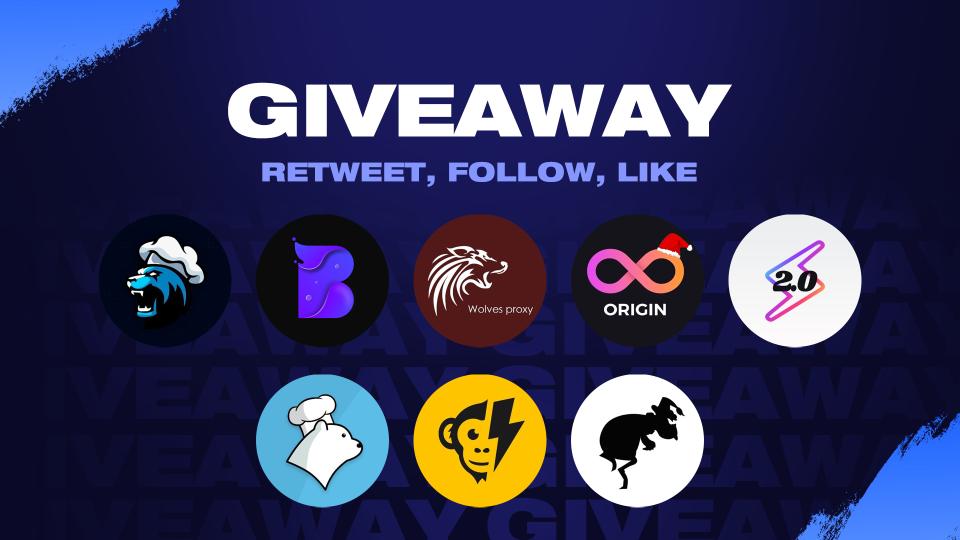 🍾NEW YEAR GIVEAWAY🍾 @PettiProxies 1x 25 SNKRS Isp @BasicCookGroup 3x monthly @WolvesProxy 3x 2gb Resi @Origin_AIO 5x weekly key @SwishTools 1x monthly @polarchefs 1x monthly @ProxyChimp 1x 10 Nike account @GrinchSolutions 3x monthly Rules - Retweet♻️ - Like❤️ - Follow📲