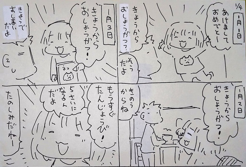 #本日のむすめさん
むすめさんの楽しみは地続きで毎日が楽しみなんだなあと感じた正月でした。
今年もよろしくお願いします!