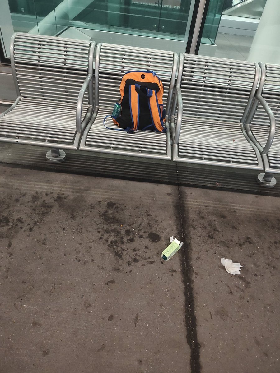 LordXon's tweet photo. @PATHTrain bag left at Harrison station towards Newark side. 2 trains came and went looks like a kids cookie boxes near by. https://t.co/SF6vQILP1W