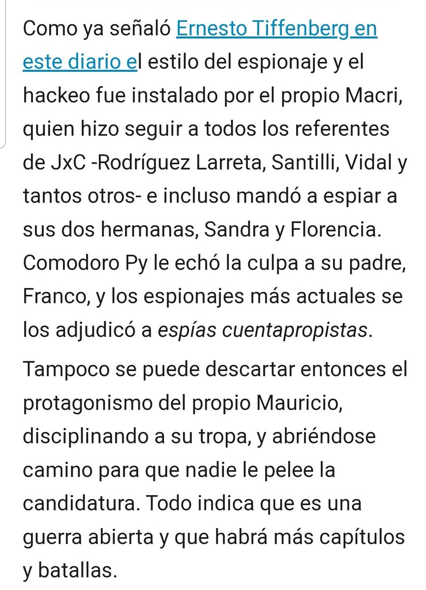 Kari_Argenta's tweet photo. #JuntosPorLaMafia instaló el estilo de espionaje y hackeo, MM espió a propios y ajenos, por eso no se descarta el protagonismo del propio Macri, disciplinando a su tropa y haciéndose camino para que nadie le pelee su candidatura.
Todos los caminos llevan a...
#LaMafiaMacrista https://t.co/TCHWsHToJp
