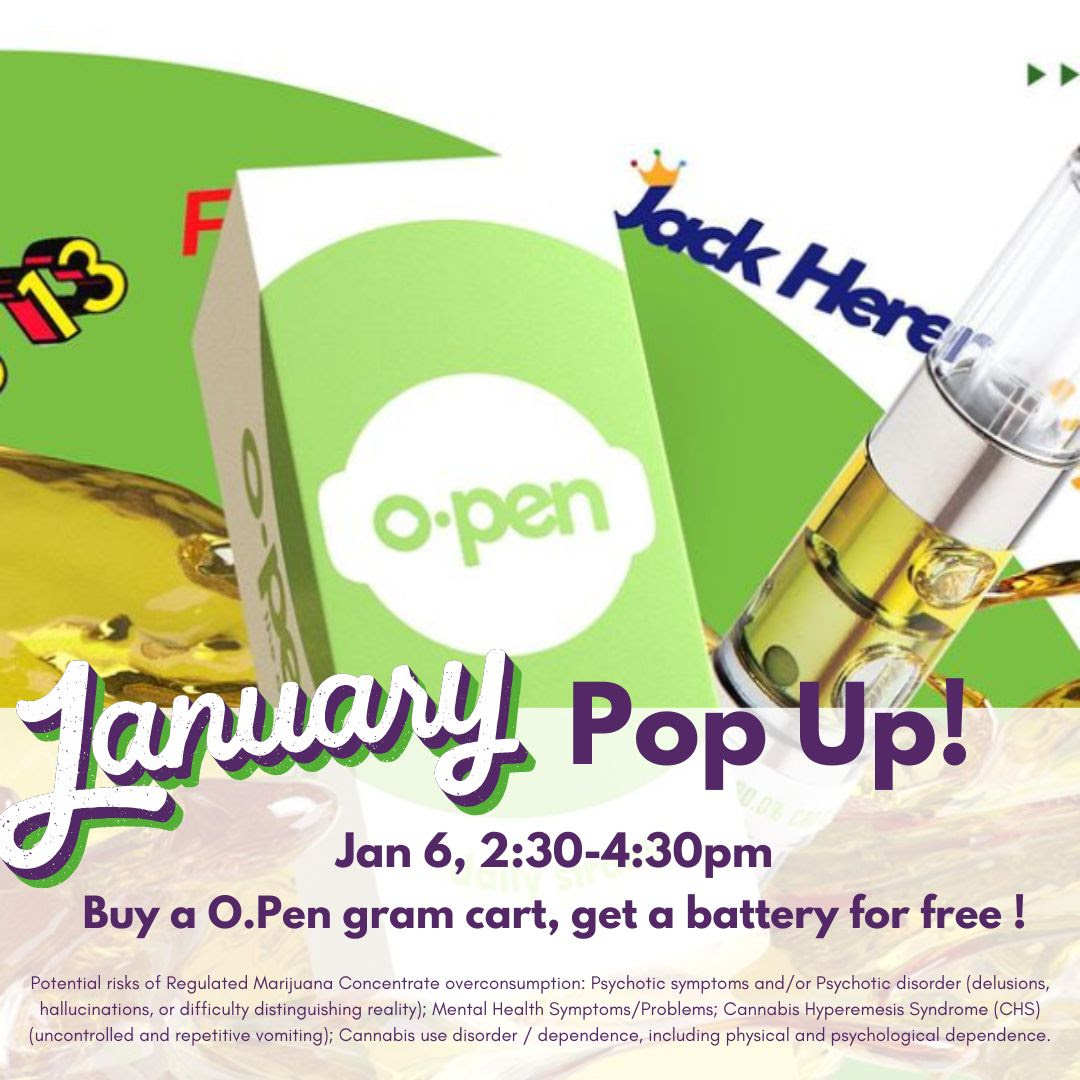SimplyPureMJ's tweet photo. 📢📝💨Mark your calendars, Purests! Stop into Simply Pure this Friday, January 6th from 2:30-4:30pm for an @OpenVAPE popup and get a free vape pen battery with purchase of a one gram #OpenVAPE cartridge!💨
#Denver #dispensary #cannabis #vapelife #vapefam #Mmemberville #IAmAPurest https://t.co/6qgtOTn6CD