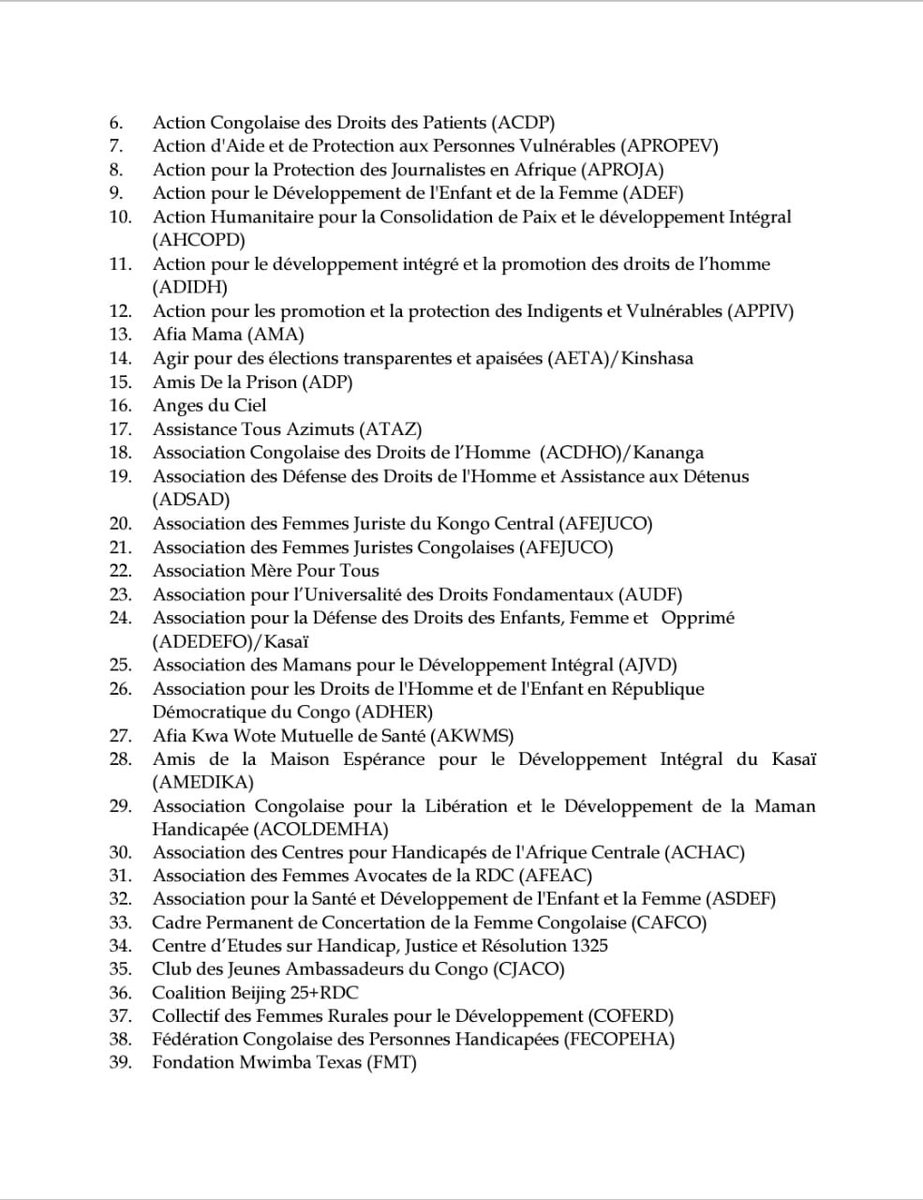 acajasbl's tweet photo. 150 ONG demandent au Conseil de Sécurité des Nations Unies de sanctionner le Rwanda et l’Ouganda, après la publication du rapport de ses experts; et au Procureur de la CPI d’amorcer une enquête sur les crimes graves commis à l’Est de la RDC. ⁦⁦@KapiambaGeorges⁩ https://t.co/LBOvPpXGi6