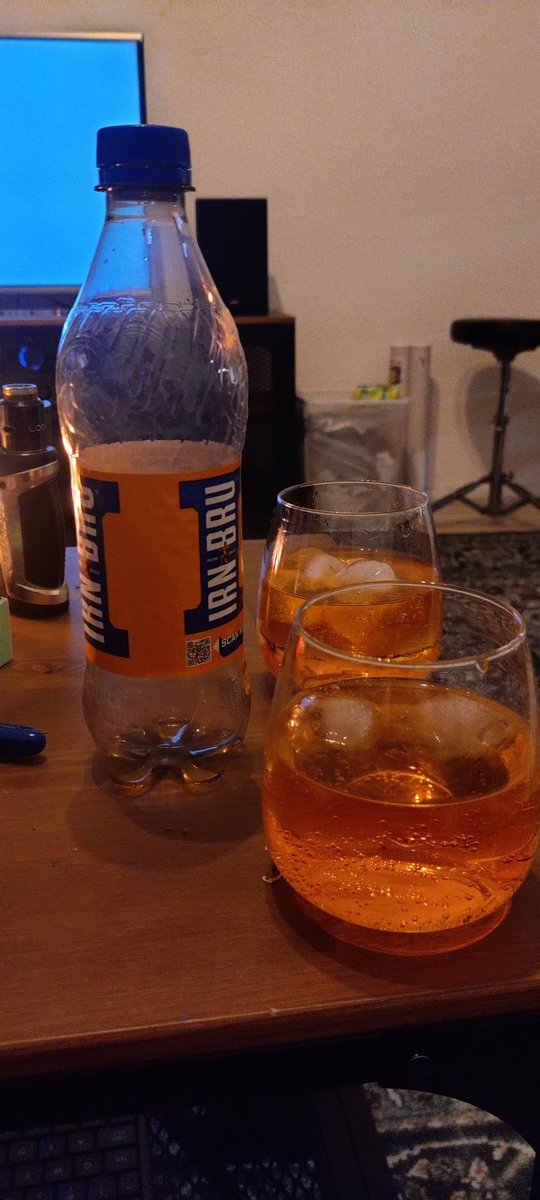 Irn Bru on the rocks. Ever since Brexit you just gotta enjoy it when you can get your hands on it
