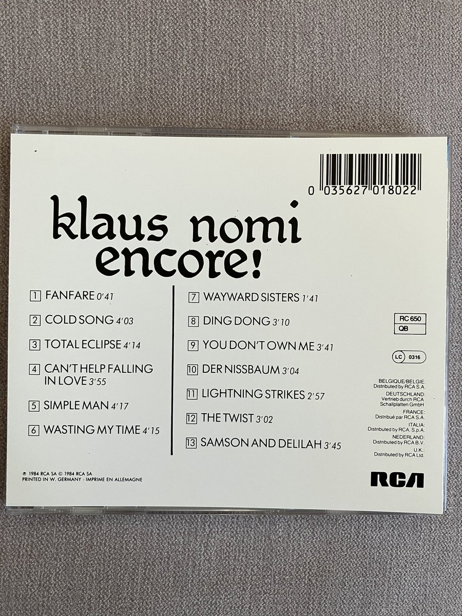 おはようございます。
Klaus Nomi / Encore!です。
ベスト盤です。
#KlausNomi
#クラウス・ノミ
