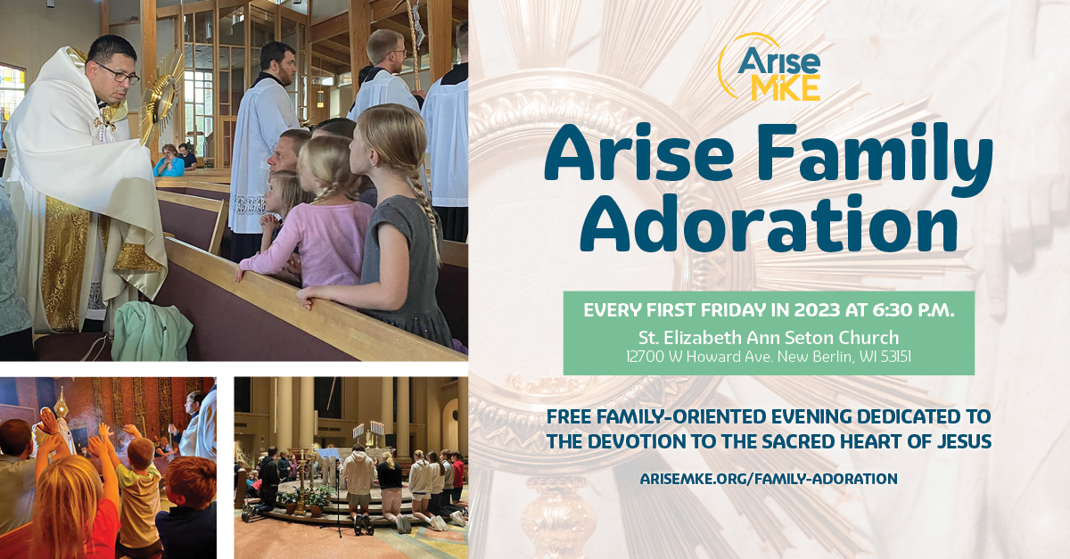 StElizAnnSeton's tweet photo. Fri. Jan. 6, 6:30-7:30PM. Encounter Christ as a family at Arise Family Adoration at Seton. This free night of worship will introduce your family to the teaching of the devotion to the Sacred Heart of Jesus through prayer, music, children’s breakout sessions, adult prayer. 🙏🎵😇 https://t.co/gT1SJp7eMZ