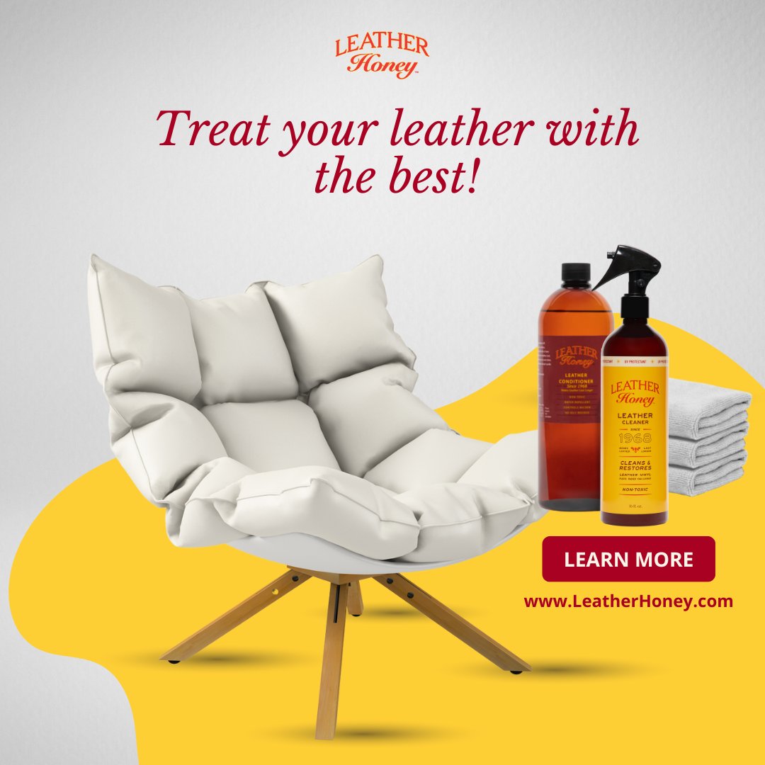 Leather Honey has the best products for leather protection and restoration, as it has been proven to penetrate deep into the leather, restore moisture, camouflage stains, and repair sun damage.

Treat your Leather with Leather Honey 
Order yours now at LeatherHoney.com