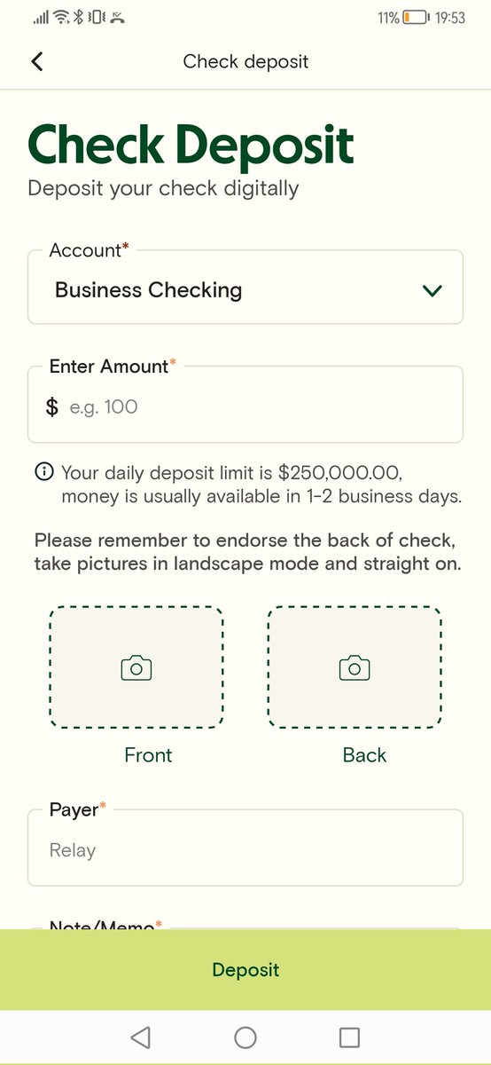 frenmiun's tweet photo. @bankwithrelay , I don't see the option of upload photo. The only option is to take them directly?? What if my cameras not working so someone else must take it and send to me ? https://t.co/wgH3BtilEF