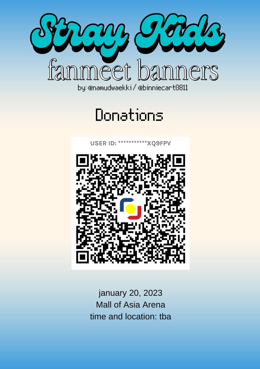 Stray Kids x Bench Fan Meet freebies

hi stays! i will be handing out 200 ot8 banners for the upcoming fanmeet

#StayWithBENCH #BENCHxSTRAYKIDS

— details in the photos
— will reserve a banner for those who offer donations 🤍 the fees will help with printing &amp; additional banners