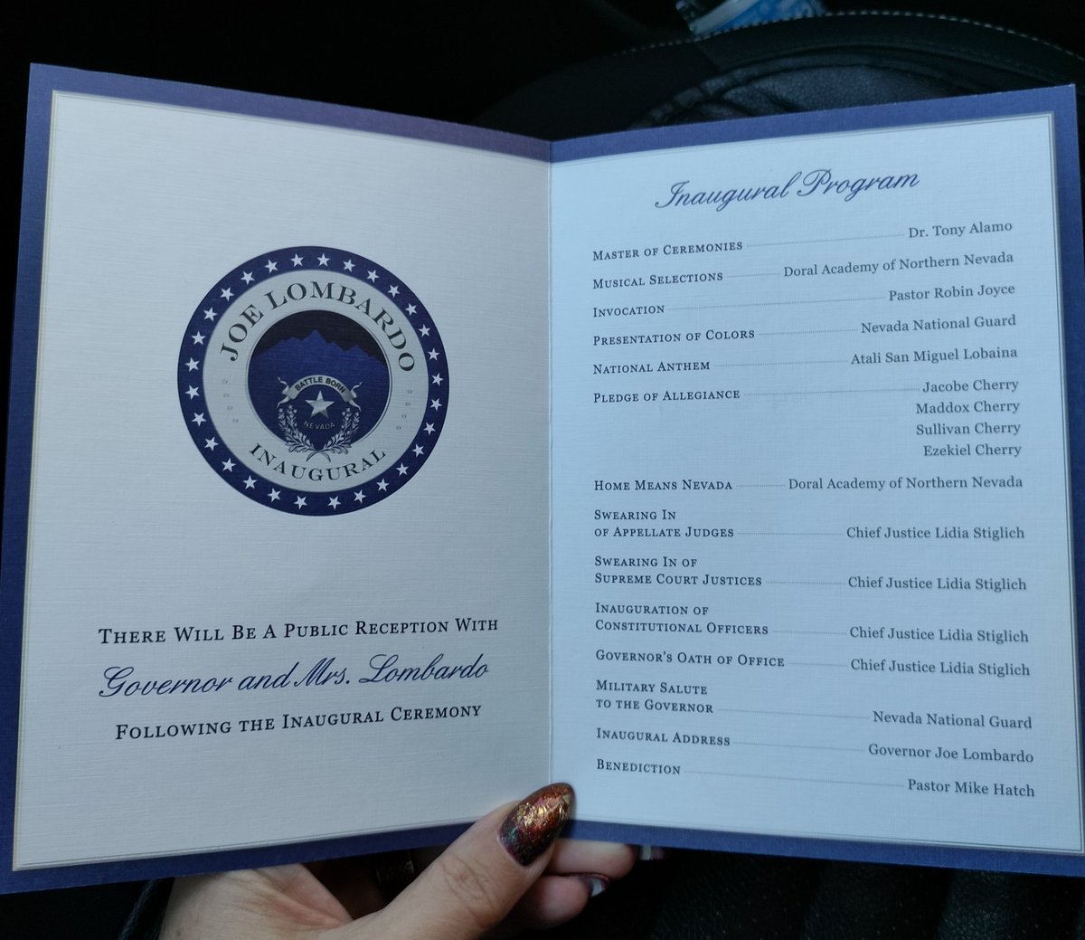 Governor Lombardo's inauguration ceremony in Carson City