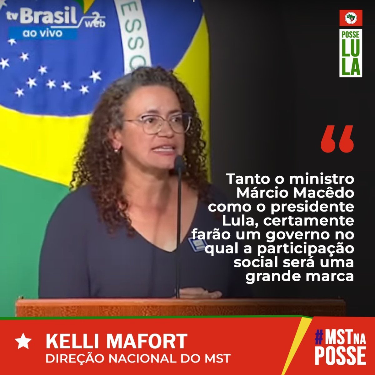 MST_Oficial's tweet photo. 🚩A dirigente nacional do MST Kelli Mafort, representando a Executiva do Conselho de Participação Social da transição governamental, ressaltou que "estamos entendendo que a Secretaria Geral da Presidência é casa do povo", durante a posse de Márcio Macedo.
👀 Confira
#MSTnaPosse https://t.co/g38YRwcoKb
