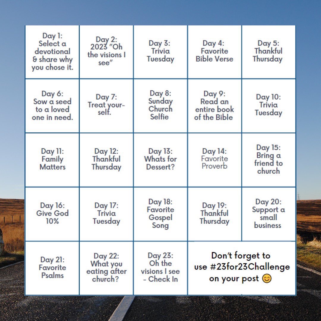 TempleOfRefuge's tweet photo. Have you joined the challenge? Follow #23for23Challenge https://t.co/88ulXk113W