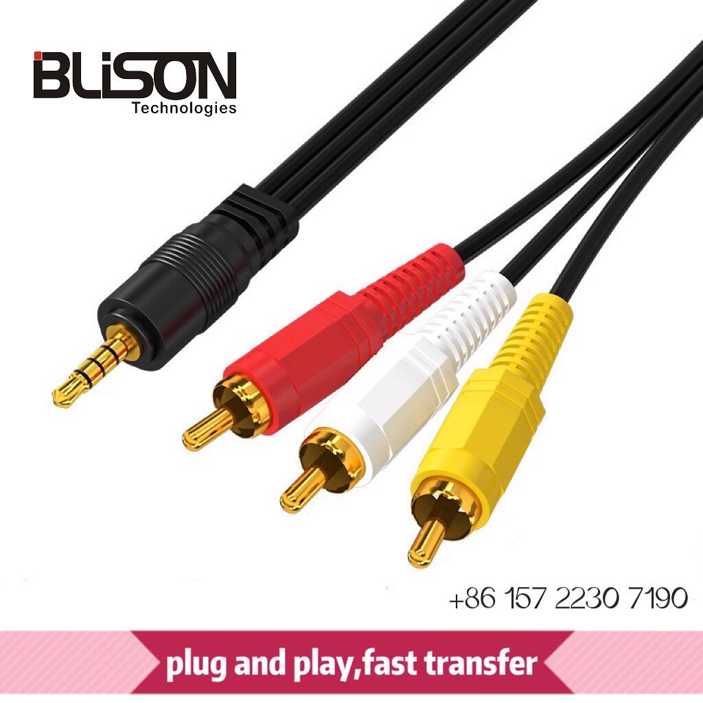 Blisontech's tweet image. #Chinafactory #wholesalecable 3.5mm to 3 RCA Cable for Composite Video and Stereo Audio Signal.
Compatible with most Mini DV and Digital camcorders made by Sony, Canon, JVC, Panasonic#aux #avcable #audiovisual #cabledeaudio blisoncable.com
