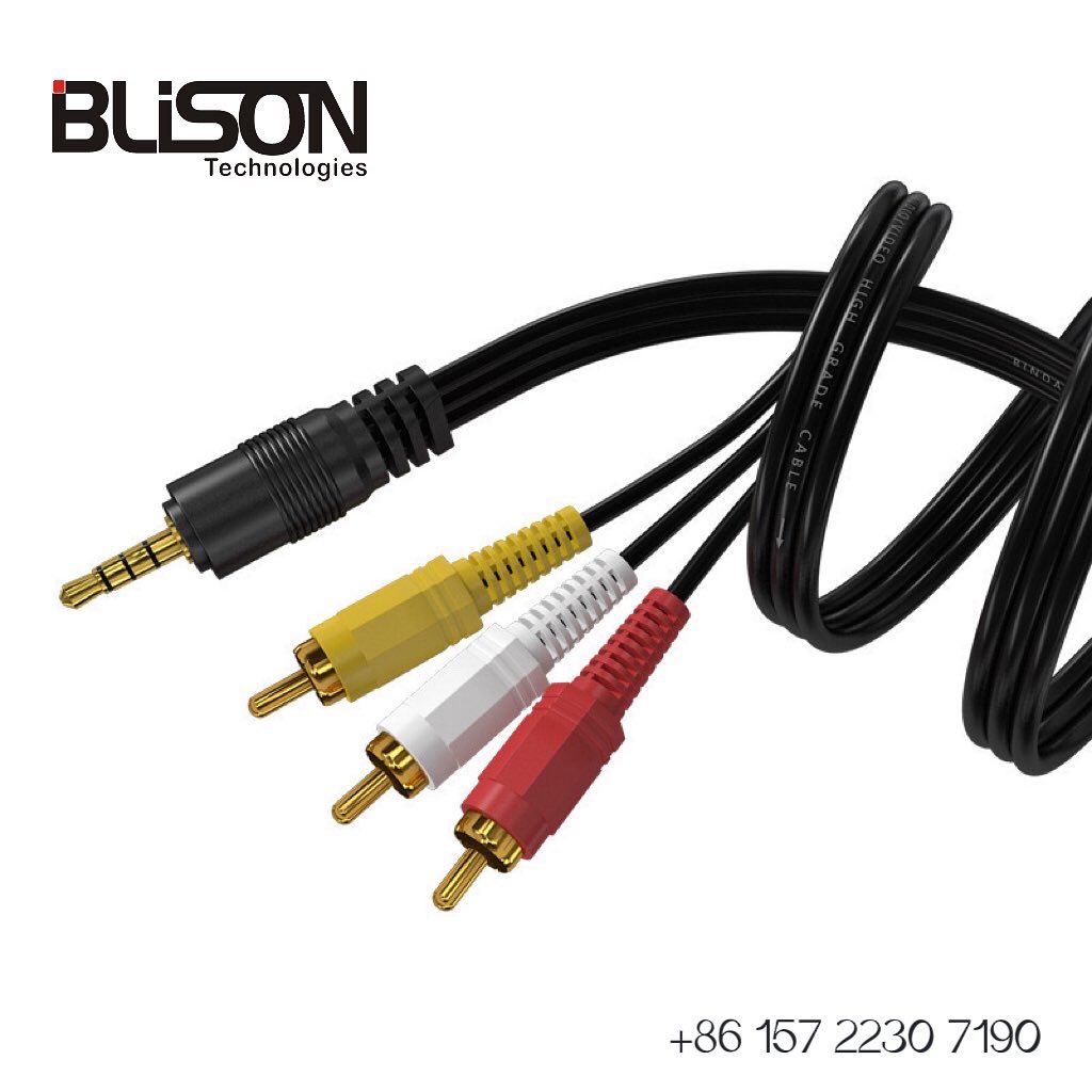 Blisontech's tweet image. #Chinafactory #wholesalecable 3.5mm to 3 RCA Cable for Composite Video and Stereo Audio Signal.
Compatible with most Mini DV and Digital camcorders made by Sony, Canon, JVC, Panasonic#aux #avcable #audiovisual #cabledeaudio blisoncable.com