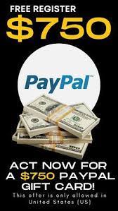 $750 PayPal Gift Card! is available now.If you have a paypal account click here:shorturl.at/swIS8
#paypalgivecard#paypalgiveway.