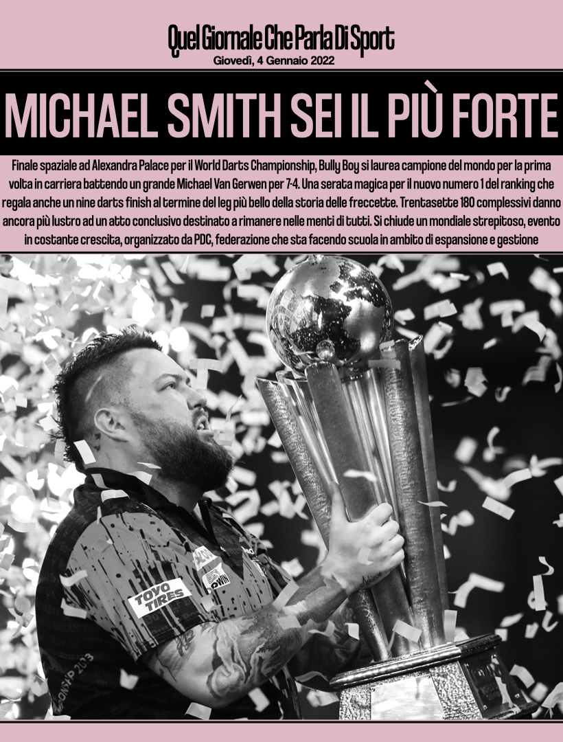 QuelGiornale's tweet photo. 📰 L'EDIZIONE DEL 4 GENNAIO 2023 📰
#QuelGiornaleCheParlaDiSport #Sport #PDC #PDCWC2023 #Darts #Freccette #Smith #VanGerwen #AllyPally #dazn180 #Mondiali #Finale #PDCWorldChampionship #WCDarts #AlexandraPalace @BullyBoy180 https://t.co/WyCV4Kn1uD