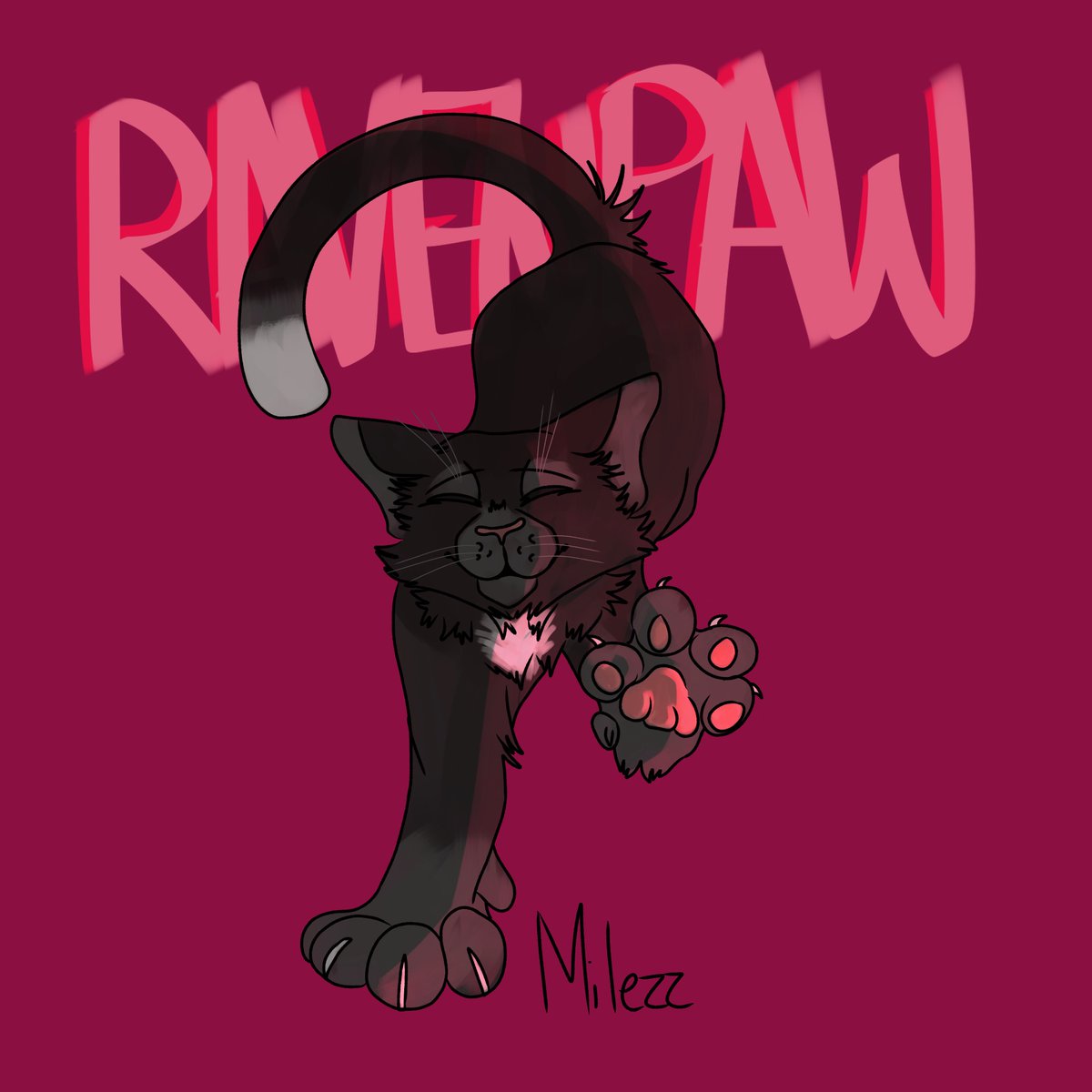 Milezz_ya's tweet photo. Is anyone else a Ravenpaw fan? I know I am 🤩! Bubble and no bubbles, couldn't decide if I liked having too much or not enough empty space. #warriorcats https://t.co/M2OL7MGZ2H