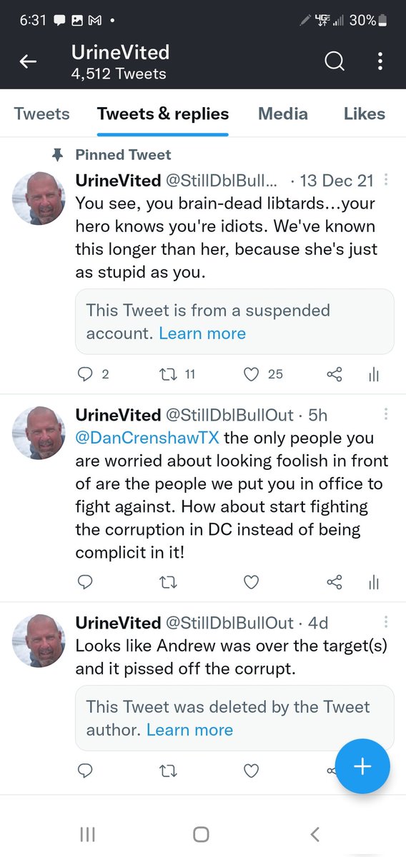 StillDblBullOut's tweet photo. Clearly looks like there's no freedom of speach for my account. https://t.co/9Y3fsQjG4d