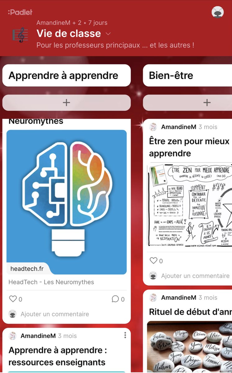 isafil's tweet photo. Très riche ressource pour les prof. principaux … et ts les autres ❤️

Ce #padlet rassemble les thématiques:
- apprendre à apprendre
- bien-être 
- harcèlement 
- cohésion
- organisation
- orientation 
- livret de vie de classe …

https://t.co/2UDeMowzE6

⁦@LaLegerete⁩ 🙏 https://t.co/Rm1tdAJXDX