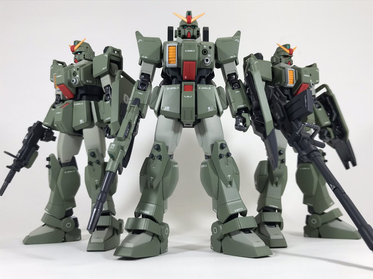 KOSSER8's tweet photo. 陸戦型ガンダム小隊を作ってみました。雪丸さんスミマセン！真似させ頂きました。#yukimaru0131 #陸戦型ガンダム #ガンプラ https://t.co/nmpCXfPZiS