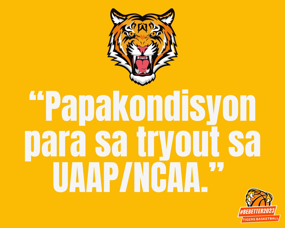 CoachCarlos2023's tweet photo. Sa lahat ng #TigersBasketball at sasali samin, dito tayo mag focus. HINDI YUN MAPANUOD SA YOUTUBE, DAPAT VARSITY AT LIBRE PAG AARAL MALAKING TULONG SA PAMILYA. #BeBetter2023 #UAAP #NCAA #Tigers #BallIsLife #Basketball #Training #BasketballCamp https://t.co/a1ugWsBkdG