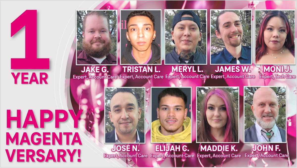 team505menaul's tweet photo. Milestone Magentaversary! 🎉We are #famousforexperience because YOU are! Cheers to one year of awesome! #LoyalT https://t.co/BgOywTskjw