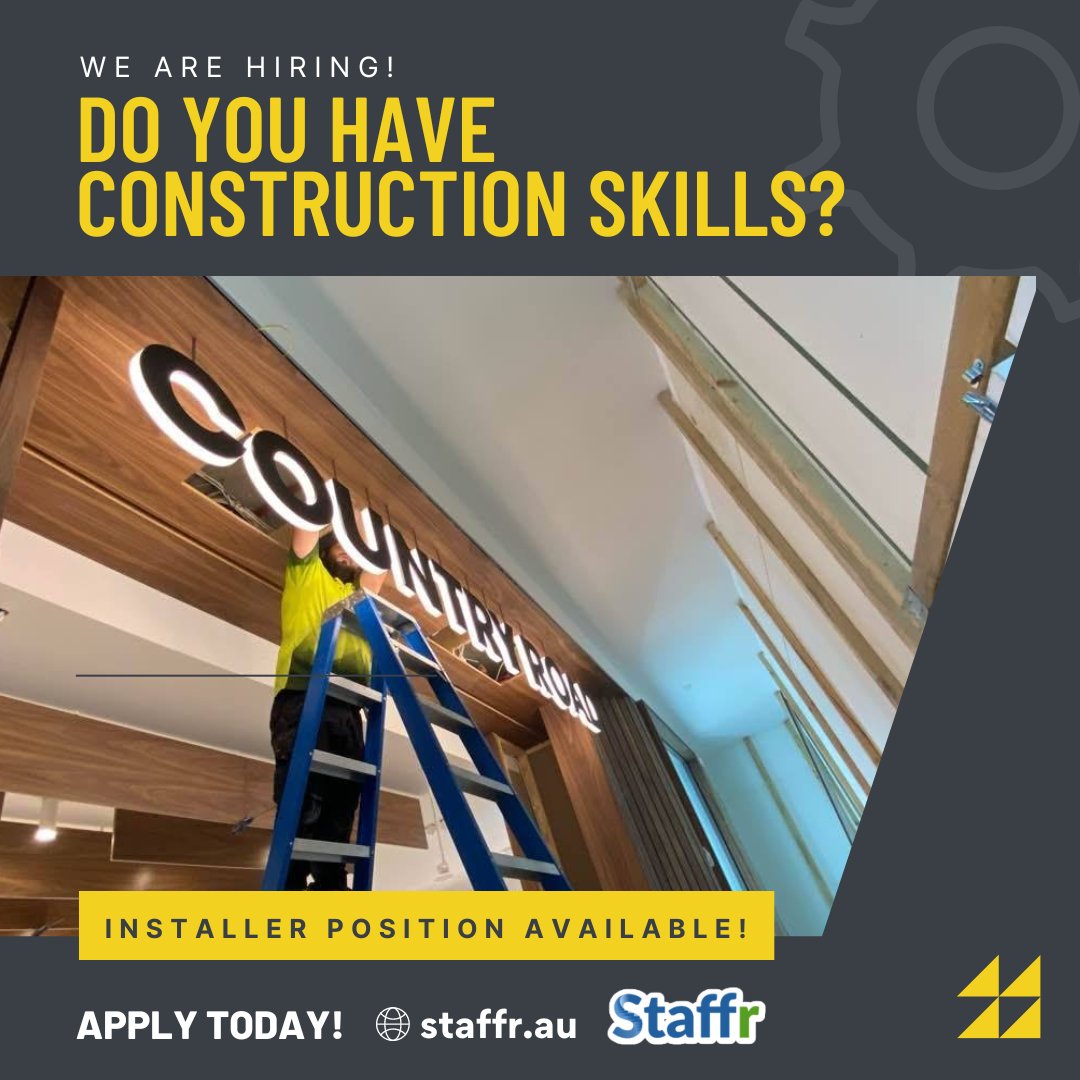 staffr_au's tweet image. In a Construction Rut? Try Sign Installation! 👷
Click one of the the links to find out more info!
QLD: cstu.io/18d134
NSW:cstu.io/056aef
VIC: cstu.io/c15bc0
#tradiejobs #construction #signinstaller #signwriter #installers
