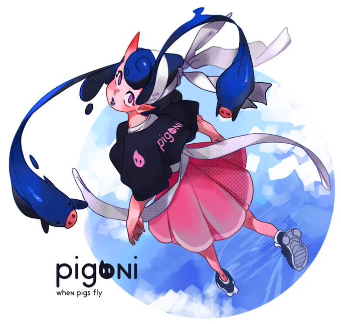 This cute drawing I did for a collab with friendo creators 