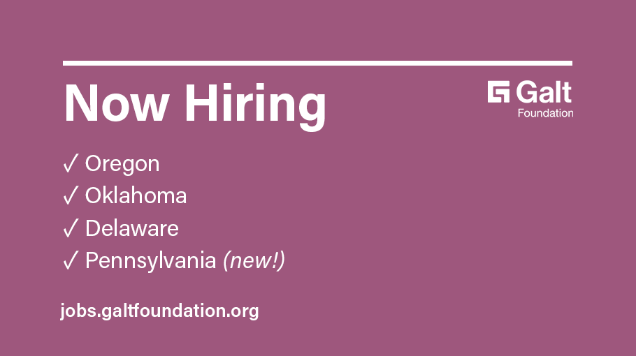 GaltFoundation's tweet photo. Job searching? Opportunity knocks at Galt: https://t.co/XrTBC9M3Tk.

We have a wide range of available positions in Oregon, Oklahoma, Delaware – and now Pennsylvania! Share this post or tag someone you know and discover the latest opportunities on our job board.

#GaltAtWork https://t.co/OEblO66y00