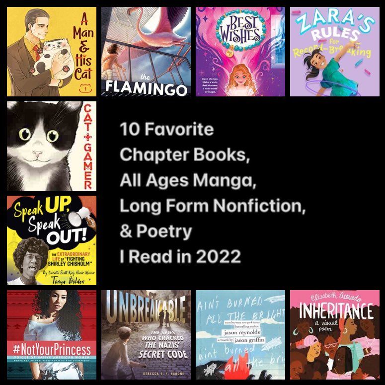 Here are my 10 favorite chapter books, all ages manga, long form nonfiction, and poetry I read in 2022! unleashingreaders.com/25898