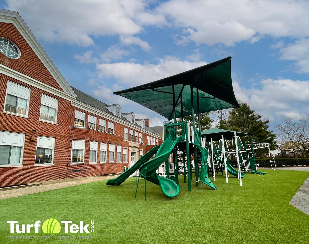 turftekusa's tweet photo. Another playground completed by the Turf Tek USA team! 🏫

Hillside Elementary School, in New Hyde Park turned to synthetic grass for a long-lasting, SAFE, option that the kids could play on all year long. https://t.co/eNmXgzasGJ