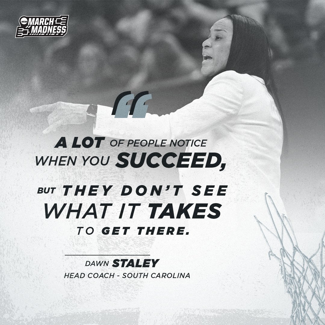 MarchMadnessWBB's tweet photo. Coach @dawnstaley of @GamecockWBB said it best. Believe in the journey. ✨ 

#NCAAWBB https://t.co/lT4dgOwlsH