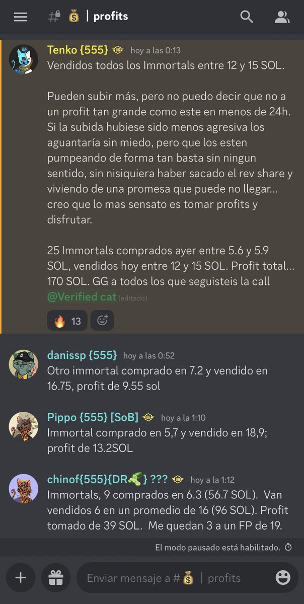 Que feliz me hace ver que las cosas se hacen bien en @KittyCatsSOL.

Solana está muerto, los NFTs no dan profit, no hay usuarios en la red, bla bla bla.

Asi nos las gastamos los gatitos en pleno bearmarket, vaya gozada.