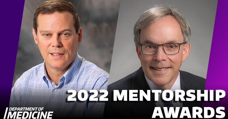 UWDeptMedicine's tweet photo. Congrats to the recipients of our 2022 Mentorship Awards, Dr. Thomas Gallagher, @TGallagherUW @UWDGIM (excellence in mentoring clinician/scholars and full-time clinical faculty), and Dr. Conrad Liles, Allergy and Infectious Diseases (excellence in mentoring physician/scientists.)