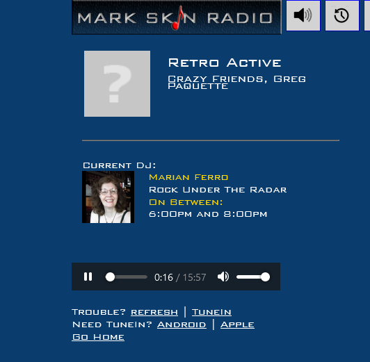 JoeViglione's tweet photo. 7:30 pm #January 3 2023 #Tuesday @MarkSkinRadio Marian Ferro playes "Crazy Friends" by #gregPaquette @gregpaquette5 #joeviglionemedia #TheWorldInBlue @robfraboni from the album Retro Active #Musically #Musicaltheatre #filmmusic #Musicfilm #musicsupervisors https://t.co/hxckJgDZYg