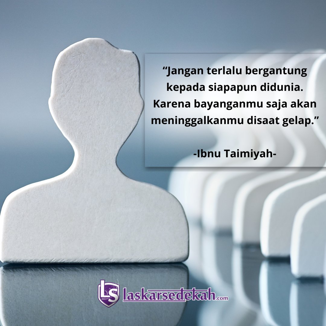 Meskipun manusia makhluk sosial, bukan berarti kita sepenuhnya bergantung kepada orang lain. Itu dapat mengecewakan.

Tentu, manusia hanya bergantung kepada Allah saja, maka Allah akan mendatangkan pertolongan lewat siapa saja yang di kehendaki-Nya.

#rabuquote
#laskarsedekah