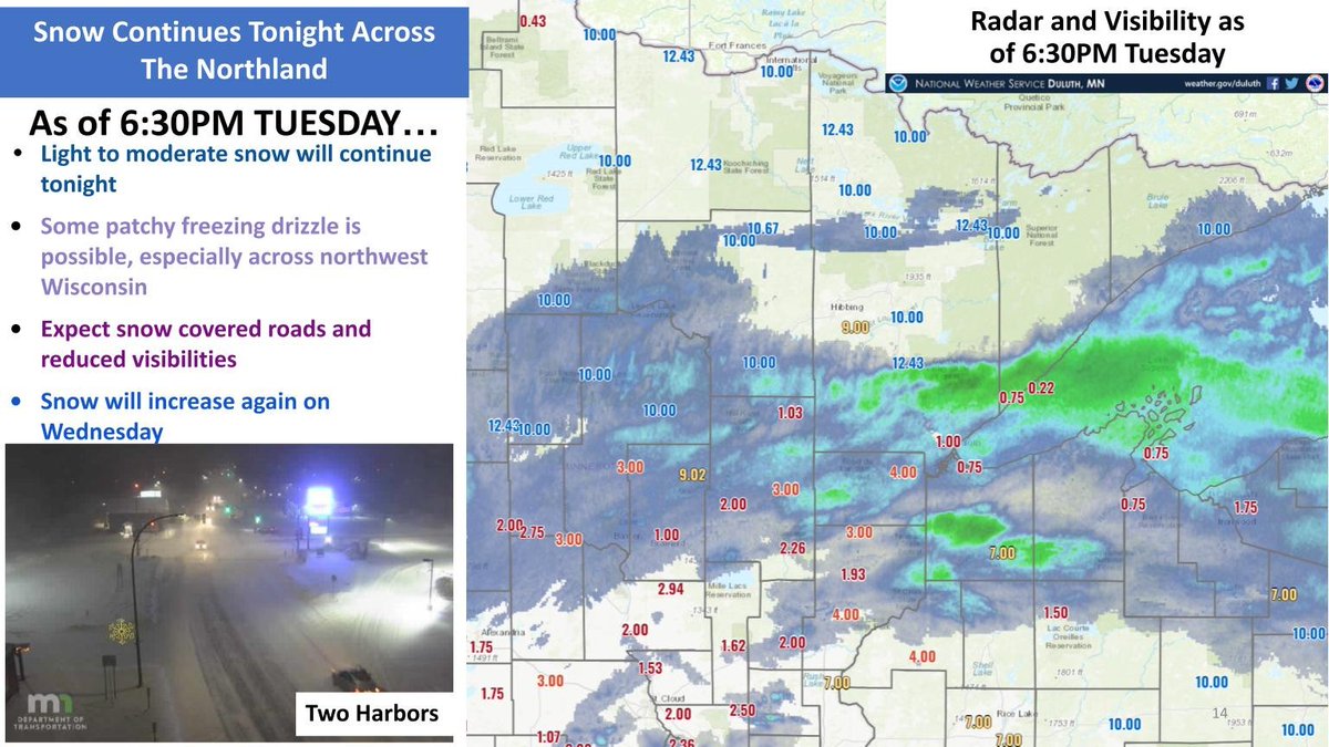 NWS Duluth on Twitter "Light to moderate snow will continue tonight
