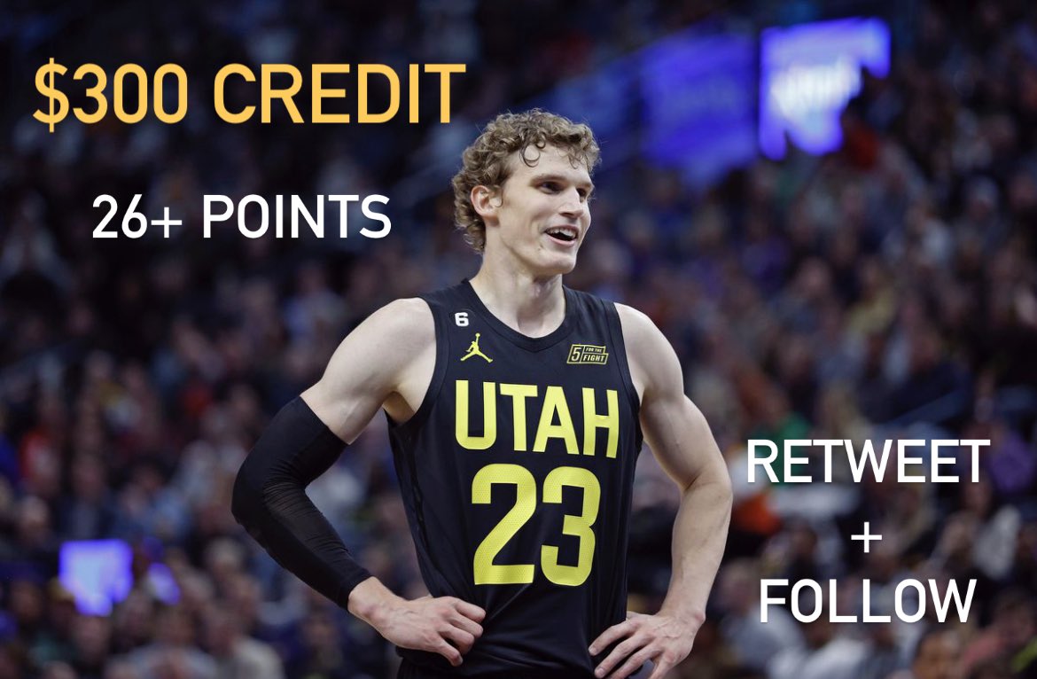 Giving $300 site credit to ONE RETWEETER if Markkanen puts up 26 or more points tonight against the Kings

Must be following to get selected