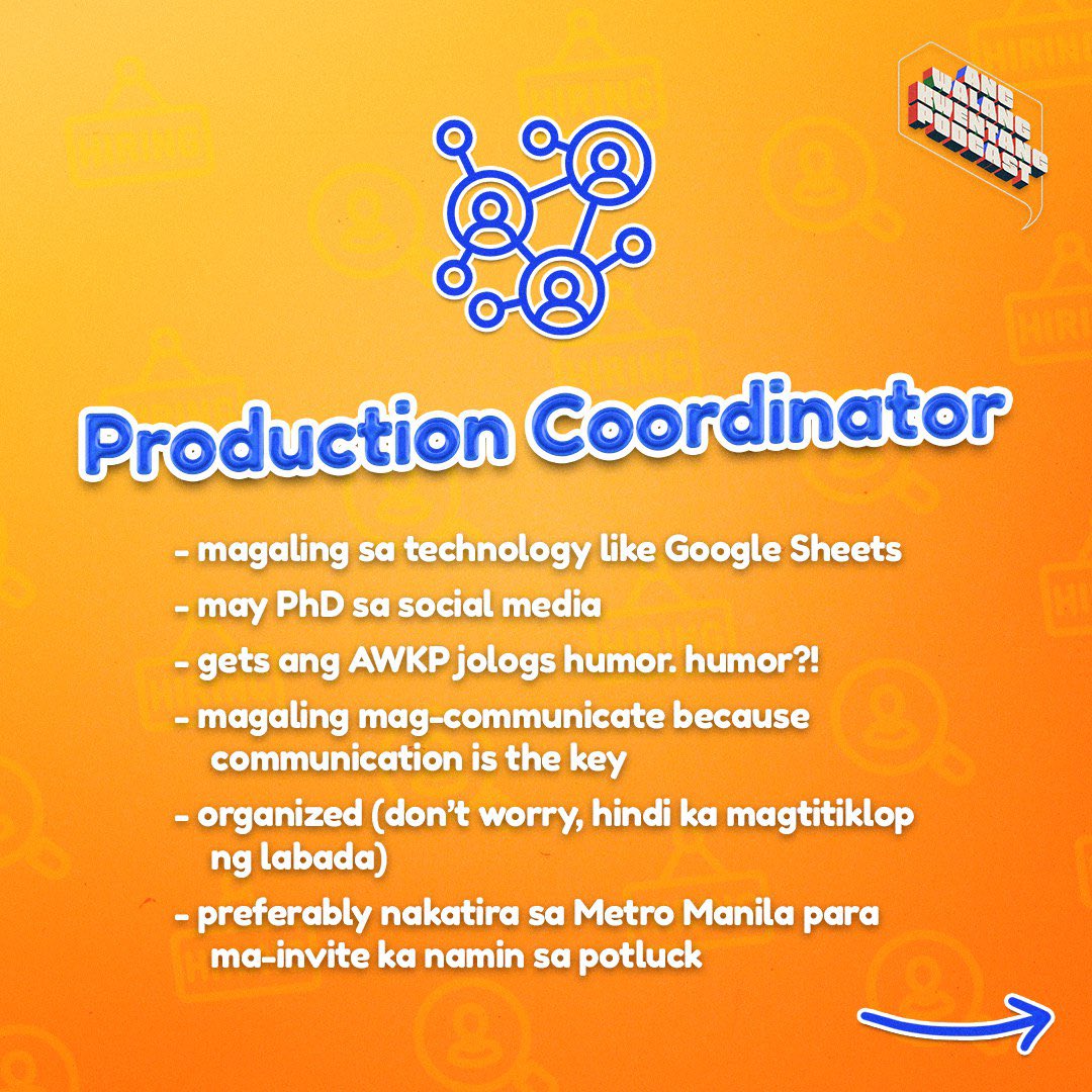 tonetjadaone's tweet photo. #MayOpeningBaDiyan #KabahanKaNaLinaOfJobstreet

URGENT HIRING!!! Be part of #AngWalangKwentangPodcast! https://t.co/KQNvdsHLVM