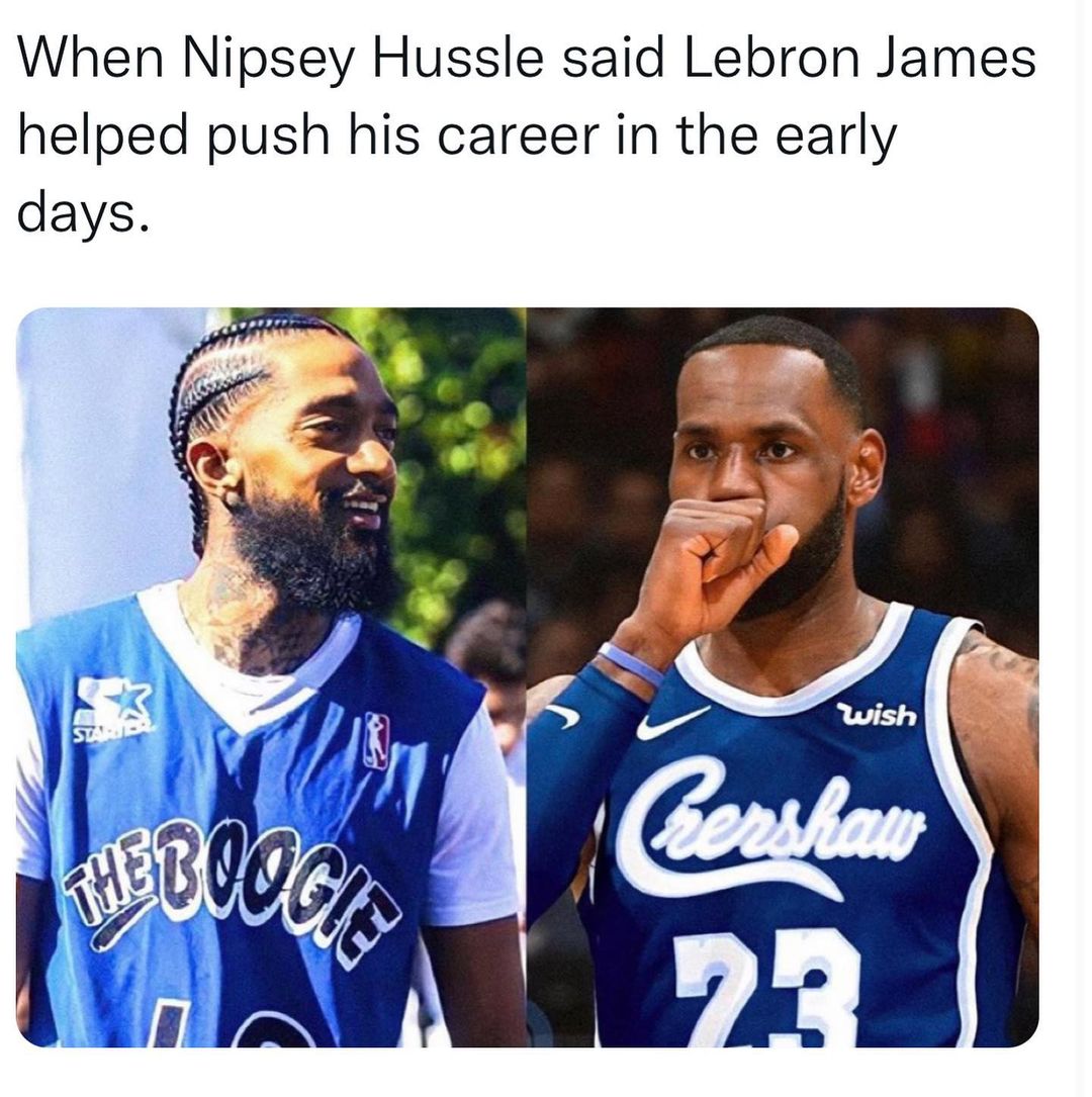 2xgocrazy2's tweet photo. Nipsey Hussle saying nice things about how LeBron James helped him out with some influence and support 🥹 https://t.co/mYYjBzE5a7