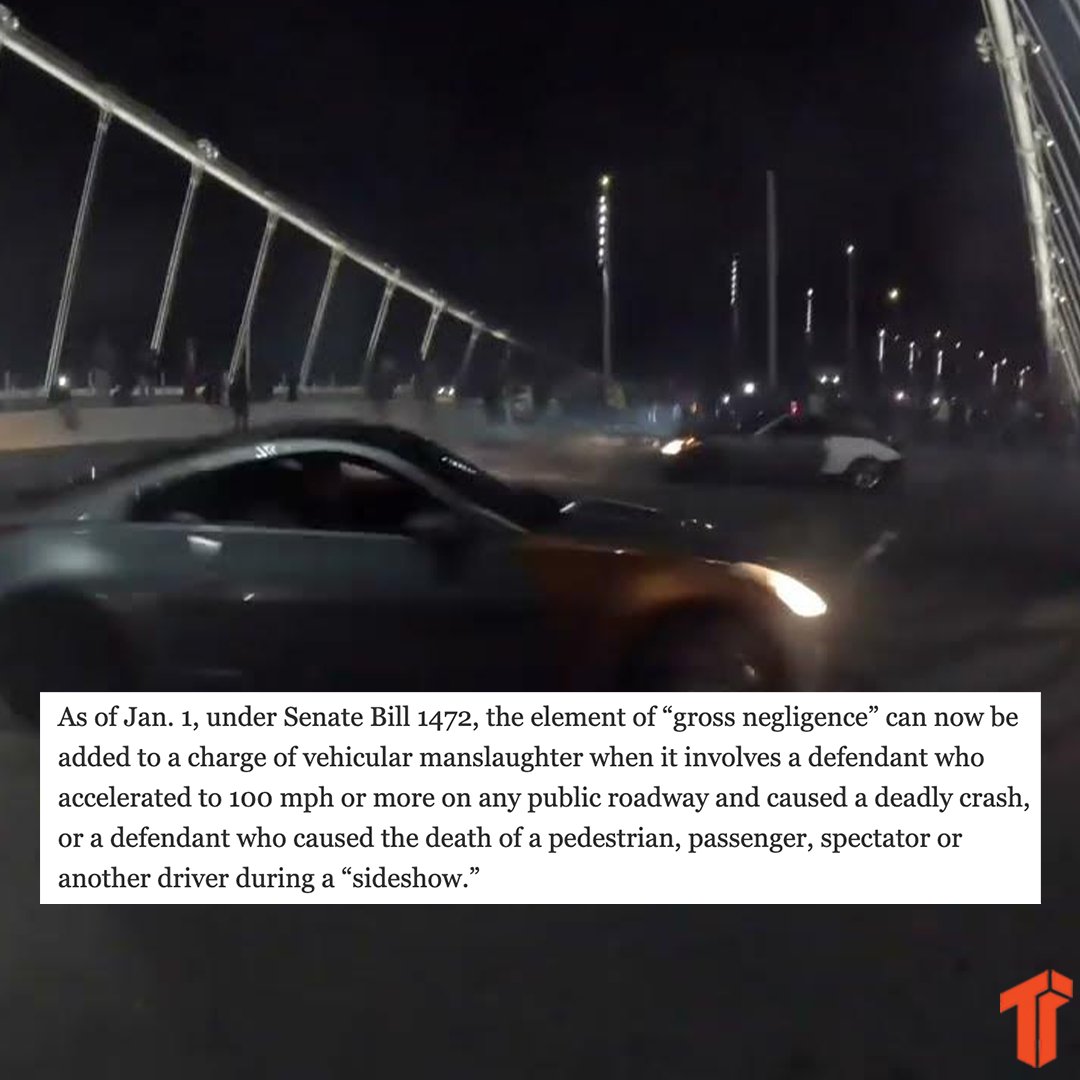 A new California law went into effect Jan. 1st that will now charge sideshow drivers with felony manslaughter if their actions lead to anyone getting k*lled
