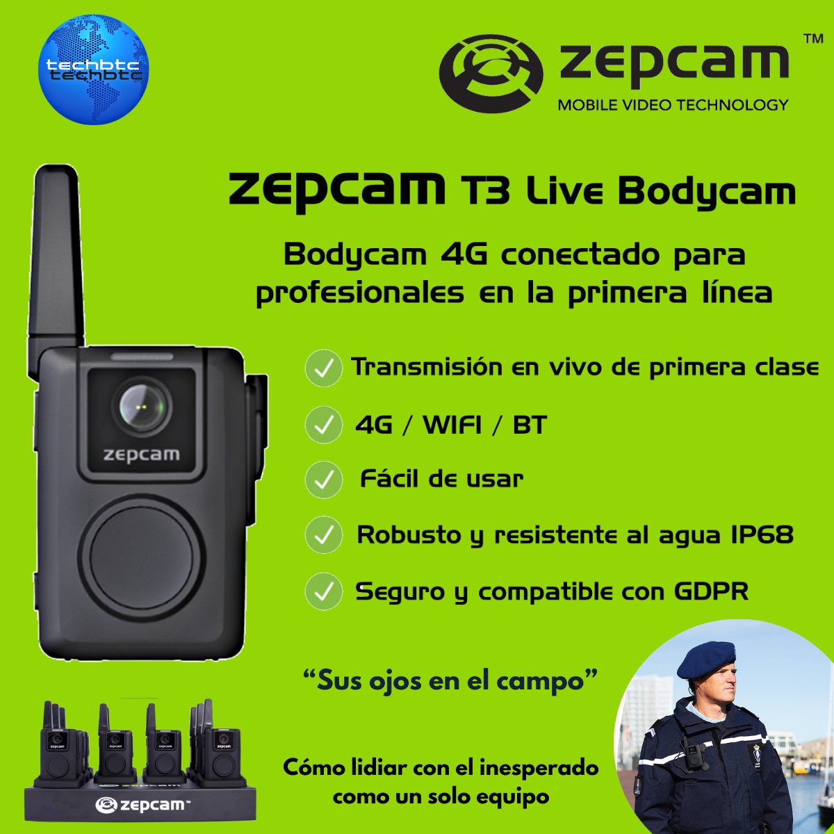 CgarciaTechbtc's tweet image. @Zepcam  T3 Live. La solución de cámara corporal efectiva para las fuerzas policiales y servicios de emergencia. zepcam.com #zepcam #bodycam #techbtc
