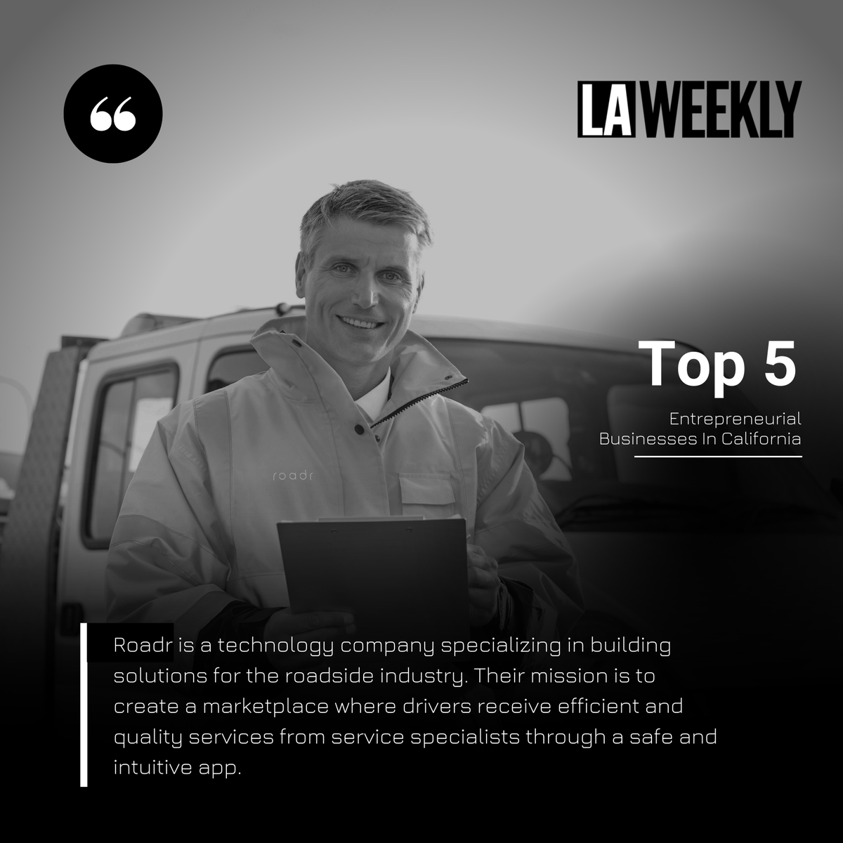 Roadr is honored to be part of a comprised list of businesses. The goal is and always will be to create technology that impacts people’s lives in a positive manner.
#roadsideassistance #flattire #towlife #jumpstart #refuel.