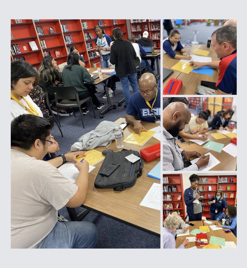 ElsikHighSchool's tweet photo. Elsik teachers put in hard work to review and discuss best practices for our students today. We are ready for our students tomorrow morning! #AliefProud #professionallydeveloped https://t.co/z4xCzotHg9