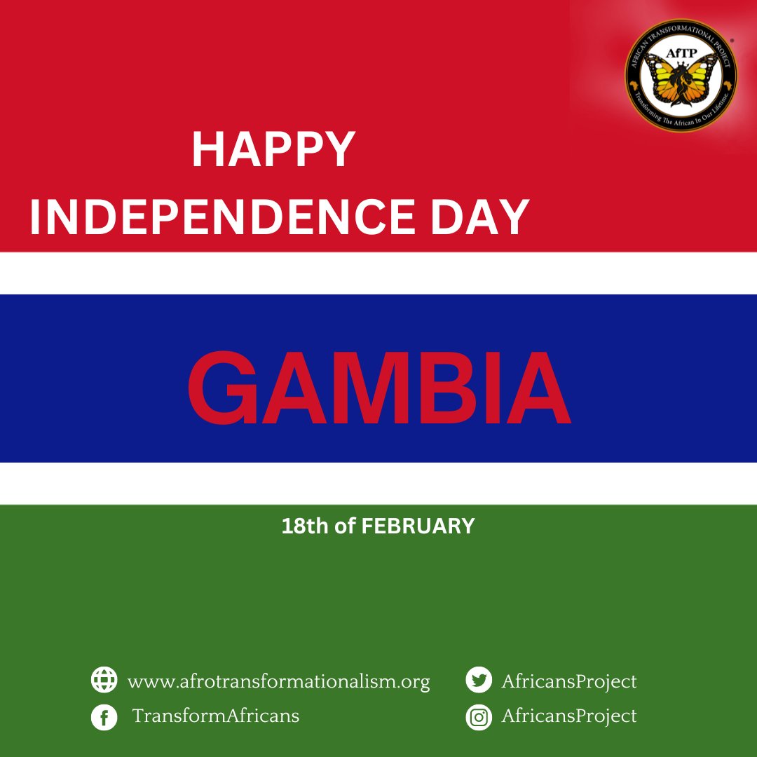 AfricansProject's tweet image. Congratulations and Happy fifty-eight Independence Anniversary Gambia🇬🇲. As we celebrate this phenomenon day, we pray for the longevity and everlasting peace in this country. 🎊🎉🎊🎉
#AfTP