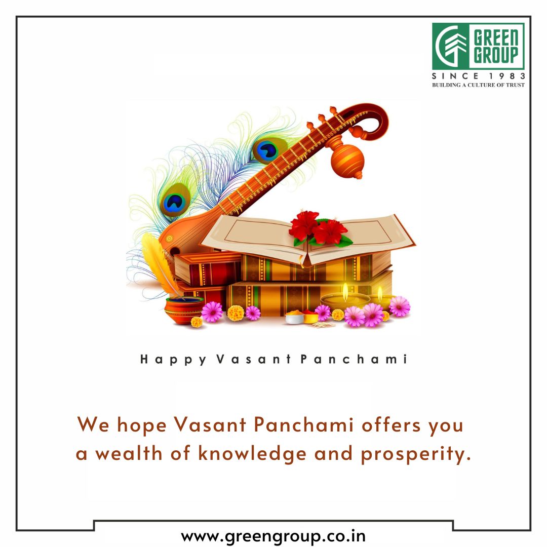 GreenGroupSurat's tweet photo. May the onset of spring usher in a new phase of happiness and success this Vasant Panchami in your life!

#VasantPanchami #HappyVasantPanchmi #SaraswatiPuja #VasantPanchami2023 #greengroup #RealEstate #Construction #surat #Gujarat #India https://t.co/zqOBGwoywc