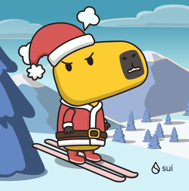hankehu's tweet photo. 🎁 I just unboxed my Sui Holiday Capy! ❄️
Create your own Capy here:  https://t.co/eitsMjQQ4F #CapyHolidays 
Hanke：What did the blanket say to the bed?
Jimi：Don’t worry. I got you covered. https://t.co/Hbp5qYxAGD